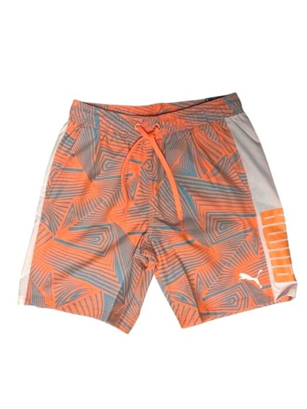 Puma Men's Geo Print Drawstring Swim Trunks SMALL